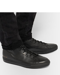 Мужские черные кожаные высокие кеды от Common Projects