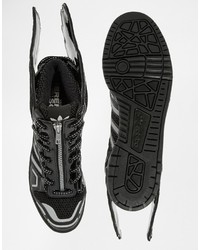 Женские черные кожаные высокие кеды от adidas