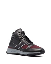 Мужские черные кожаные высокие кеды от Corneliani