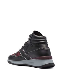 Мужские черные кожаные высокие кеды от Corneliani