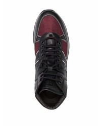 Мужские черные кожаные высокие кеды от Corneliani