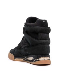 Мужские черные кожаные высокие кеды от Maison Margiela