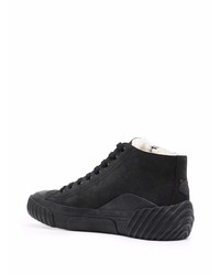 Мужские черные кожаные высокие кеды от Kenzo