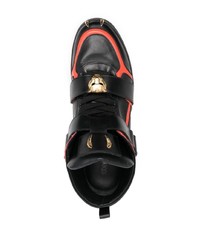 Мужские черные кожаные высокие кеды от Roberto Cavalli