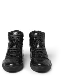 Мужские черные кожаные высокие кеды от Balenciaga