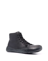 Мужские черные кожаные высокие кеды от Camper