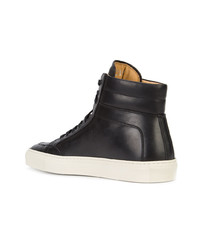 Мужские черные кожаные высокие кеды от Koio