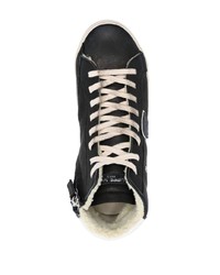 Мужские черные кожаные высокие кеды от Philippe Model Paris