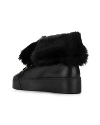 Женские черные кожаные высокие кеды от Blumarine