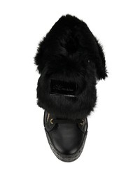 Женские черные кожаные высокие кеды от Blumarine