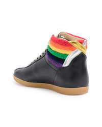 Мужские черные кожаные высокие кеды от Gucci