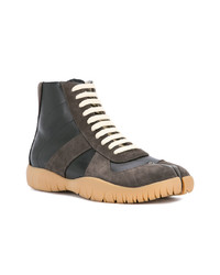 Мужские черные кожаные высокие кеды от Maison Margiela