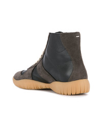 Мужские черные кожаные высокие кеды от Maison Margiela