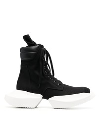 Мужские черные кожаные высокие кеды от Rick Owens DRKSHDW