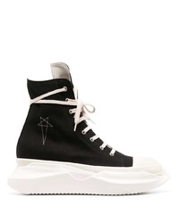 Мужские черные кожаные высокие кеды от Rick Owens DRKSHDW