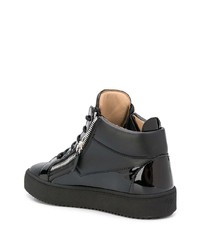 Мужские черные кожаные высокие кеды от Giuseppe Zanotti