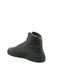 Мужские черные кожаные высокие кеды от Saint Laurent
