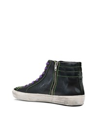 Мужские черные кожаные высокие кеды от Golden Goose