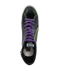 Мужские черные кожаные высокие кеды от Golden Goose