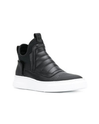 Мужские черные кожаные высокие кеды от Bruno Bordese