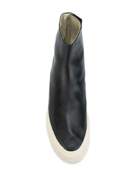 Мужские черные кожаные высокие кеды от Maison Margiela