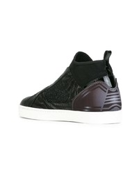 Женские черные кожаные высокие кеды от Hogan Rebel