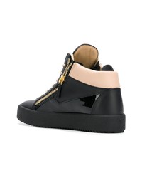 Мужские черные кожаные высокие кеды от Giuseppe Zanotti Design