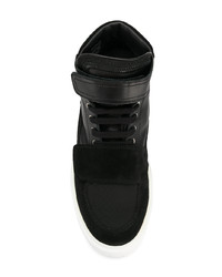 Мужские черные кожаные высокие кеды от Kris Van Assche