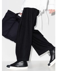 Мужские черные кожаные высокие кеды от Yohji Yamamoto