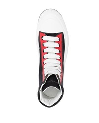 Мужские черные кожаные высокие кеды от Alexander McQueen