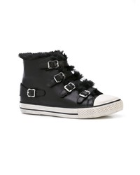 Женские черные кожаные высокие кеды от Ash