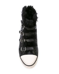 Женские черные кожаные высокие кеды от Ash