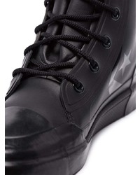 Мужские черные кожаные высокие кеды от Converse