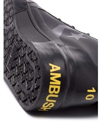 Мужские черные кожаные высокие кеды от Converse