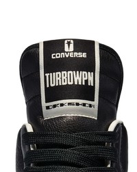 Мужские черные кожаные высокие кеды от Rick Owens