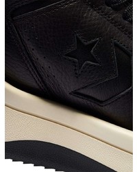 Мужские черные кожаные высокие кеды от Rick Owens