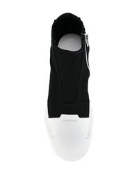 Мужские черные кожаные высокие кеды от Julius