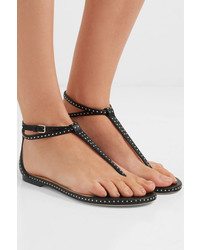 Черные кожаные вьетнамки от Jimmy Choo