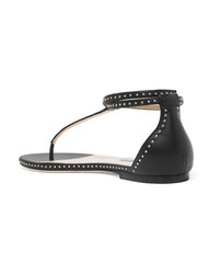 Черные кожаные вьетнамки от Jimmy Choo