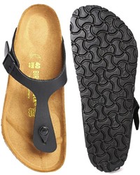 Черные кожаные вьетнамки от Birkenstock