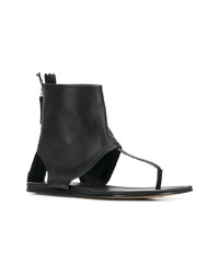 Черные кожаные вьетнамки от AGL