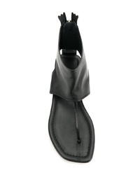 Черные кожаные вьетнамки от AGL