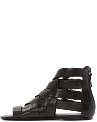 Черные кожаные гладиаторы от Marsèll