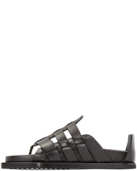 Черные кожаные гладиаторы от Rick Owens