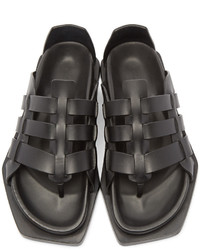 Черные кожаные гладиаторы от Rick Owens