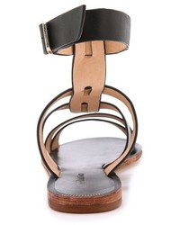 Черные кожаные гладиаторы от Matiko