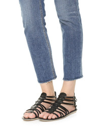 Черные кожаные гладиаторы от Steven