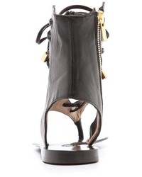 Черные кожаные гладиаторы от By Malene Birger