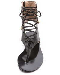 Черные кожаные гладиаторы от By Malene Birger