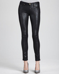 Черные кожаные джинсы
